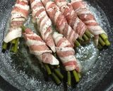 ニンニクの芽の肉巻き、バター醤油風味作り方3写真