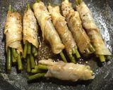 ニンニクの芽の肉巻き、バター醤油風味作り方4写真