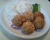 エビ鶏団子のアーモンド揚げ作り方4写真