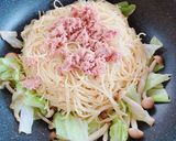 ドレッシングでヘルシー和風パスタ作り方4写真