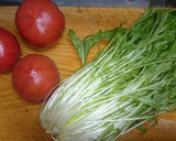 トマトと水菜の卵炒め作り方1写真