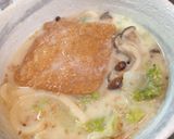 豆乳と白みそ仕立てのきつねうどん作り方4写真
