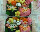 キャラ弁 ☆くまちゃん ひな祭り作り方6写真