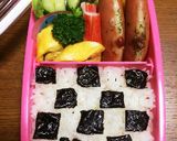 格子柄？？チェック柄？？のお弁当作り方1写真