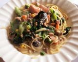 簡単☆鮭のクリームパスタ作り方6写真