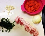豚バラ肉の醤油マスタード炒め作り方1写真