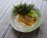 黄身だれで濃厚に！ふわふわイカ納豆作り方4写真