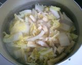 簡単　朝食　白菜　舞茸　油揚げの　味噌汁作り方4写真
