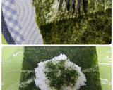 半熟卵と焼きそば味のおにぎらず作り方3写真