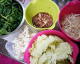 ちぢみほうれん草とキャベツの卵野菜炒め作り方1写真