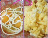 ちぢみほうれん草とキャベツの卵野菜炒め作り方2写真