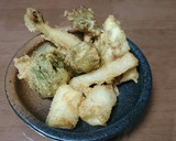 ウド、ふきのとう、太いネギの天ぷら作り方7写真
