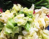 春キャベツとほうれん草の簡単チキンサラダ作り方2写真