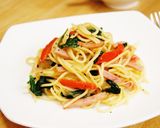 簡単☆ほうれん草のにんにく和風醤油パスタ作り方6写真
