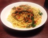桜海老と長ネギの和風パスタ作り方6写真