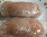 レンジで鶏胸肉のもろみ味噌ロール♬作り方3写真