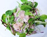 紫玉ねぎベビーリーフの簡単生ハムサラダ♪作り方3写真