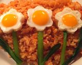 キャラ弁＊うずらの卵のお花＊オムライス風作り方3写真
