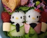 キティ♡ダニエル ひな祭り 弁当作り方1写真