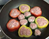 ピーマンとパプリカの肉詰め作り方3写真