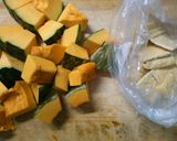簡単　一品！　かぼちゃと　油揚げの　煮物作り方1写真