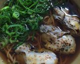 京だしと九条ねぎの美味しい牡蠣蕎麦作り方7写真