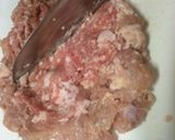 鳥もも肉と豚バラを叩いて手作り餃子作り方4写真