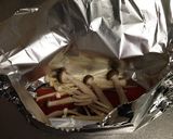 簡単！トースターで！鮭とキノコホイル焼き作り方3写真