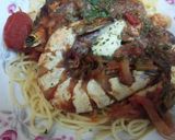 ノンオイル海老トマトクリームパスタ作り方1写真