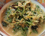 水菜の水分が旨々スープに♪塩昆布卵とじ作り方4写真