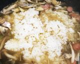 きのこのチーズリゾット。朝、昼食に！作り方3写真