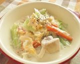 野菜たっぷり鶏の親子煮　クリーム仕立て作り方12写真