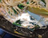 鮭とほうれん草のクリームパスタ作り方3写真