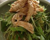 蒸し鶏と水菜のごまだれ冷し中華作り方5写真