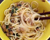 1人ランチに簡単!納豆と大葉のパスタ作り方4写真