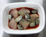 レンジで簡単！魚とアサリのトマト煮作り方3写真