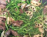 牛肉とれんこんと豆苗の炒め物作り方5写真