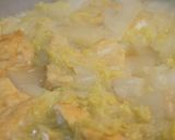 白菜・麩・絹厚揚げの卵とじ作り方3写真