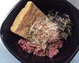 ﾘﾒｲｸ☆ひじき煮で厚揚げﾊﾝﾊﾞｰｸﾞ作り方1写真