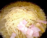 ホタテ稚貝と菜の花のスープパスタ(^^♪作り方6写真