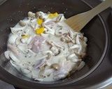 簡単ウマ！チキンとキノコのクリーミ煮込み作り方5写真