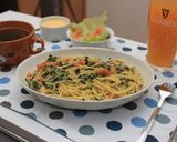 鮭とほうれん草のクリームパスタ作り方6写真
