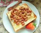 蒸し豆のジャム＊チーズトースト作り方6写真