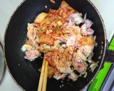 豚キムチとおくらの温玉のせ冷やし中華作り方3写真