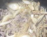 牛蒡が香る牛すき焼きのおこわ風炊込みご飯作り方11写真