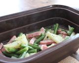 いんげんとｼﾞｬｶﾞｲﾓのﾊﾞﾀｰ蒸し作り方4写真