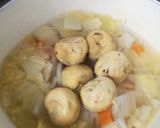 白菜とかまぼこのお吸い物作り方3写真
