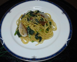 蕪と蕪の葉とピーマンの梅肉和風パスタ作り方6写真