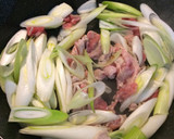 【残り物で】長ネギと豚肉の卵とじ作り方1写真