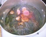 簡単　おかず　豚肉と　春菊　白滝の　煮物作り方5写真